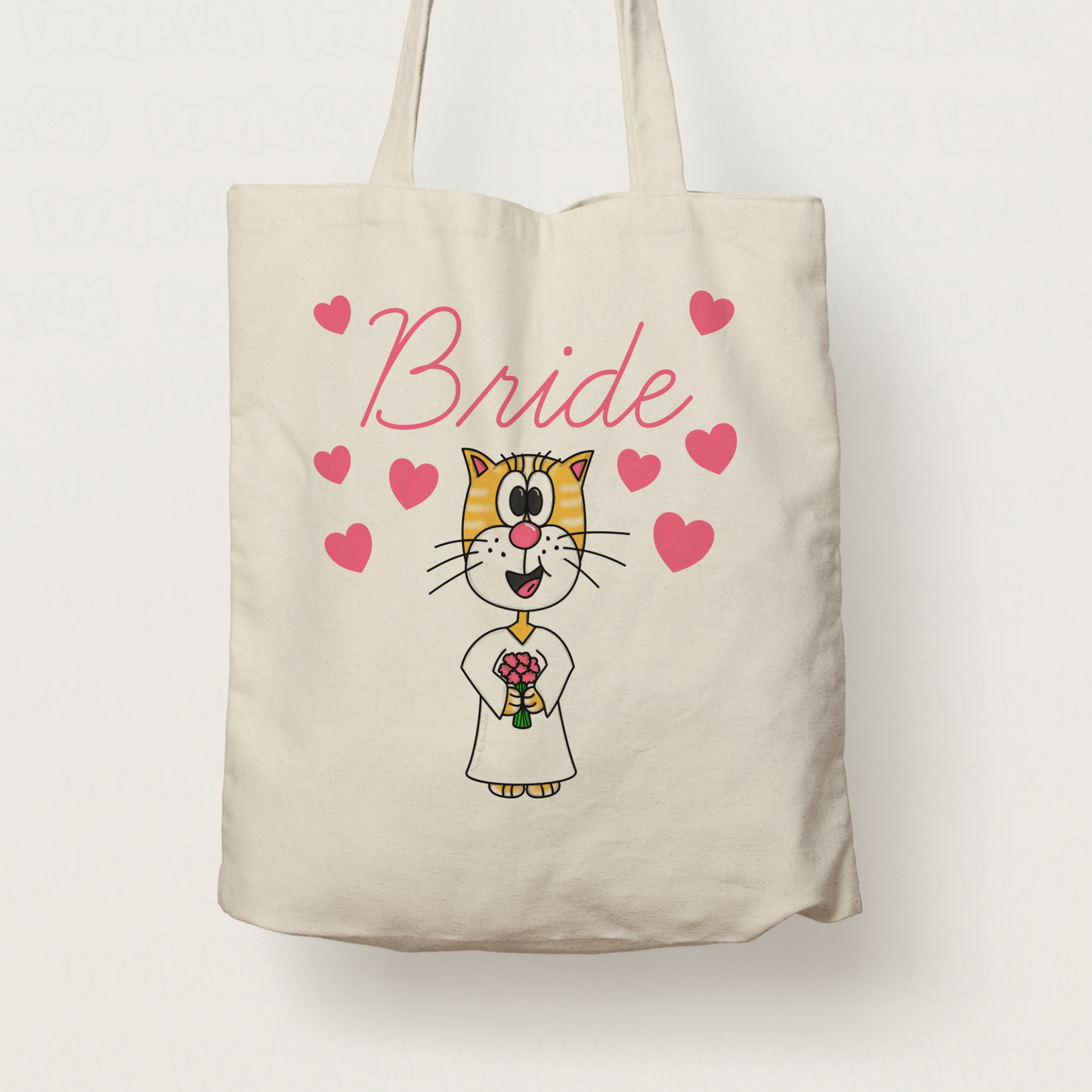 Cat Bride Tote Bag - Bridal Gift For Cat Lover - Cute Hen Party Gift For Bride