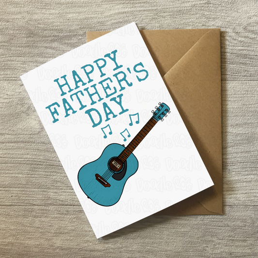 Acoustic Guitar Father's Day Card - Dad Guitarist Musician