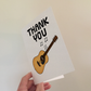 Acoustic Guitar Thank You Card - Guitarist Musician - Card For Music Teacher