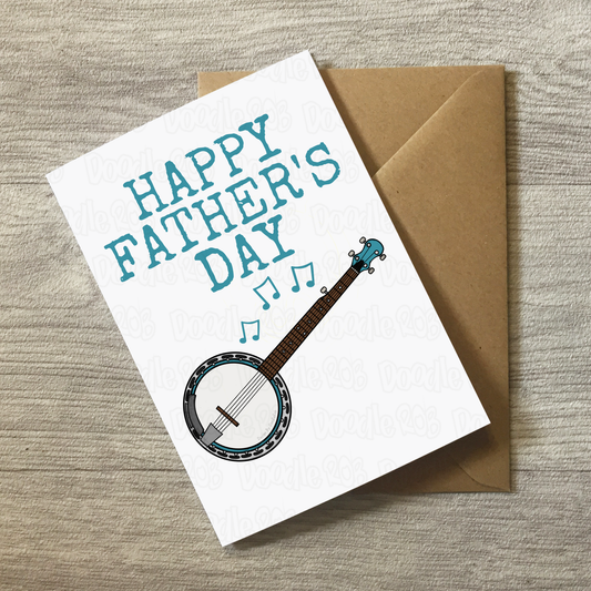 Banjo Father's Day Card - Dad Banjoist Folk Musician