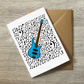 Bass Guitar Greeting Card (Musical Notes) - Bassist Birthday Card - Bass Guitarist Card