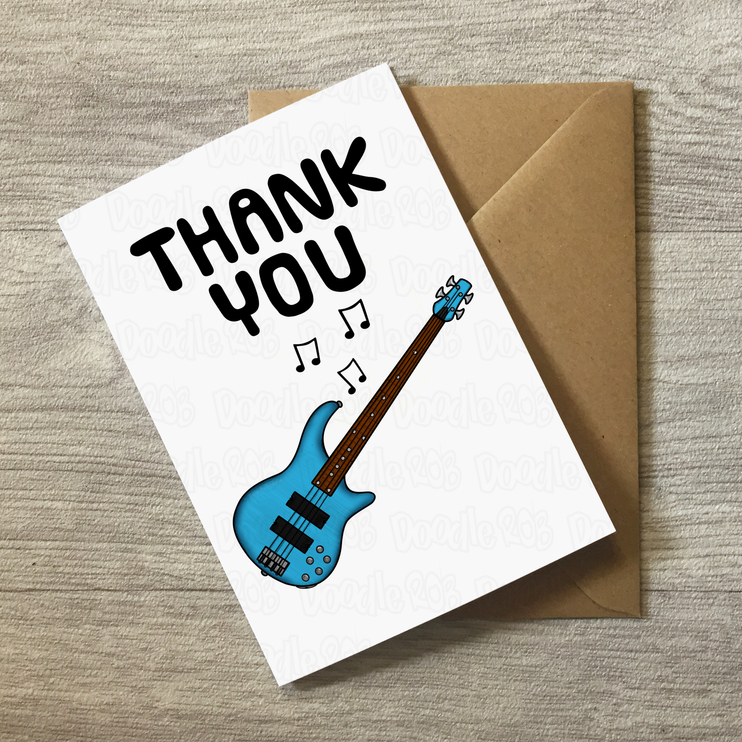 Bass Guitar Thank You Card - Bassist Musician - Card For Music Teacher