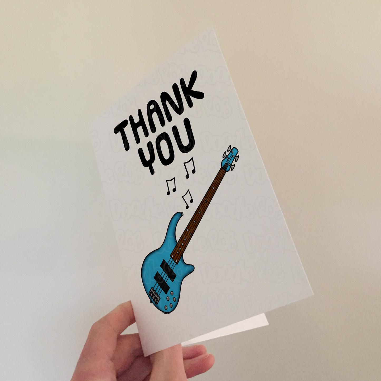 Bass Guitar Thank You Card - Bassist Musician - Card For Music Teacher