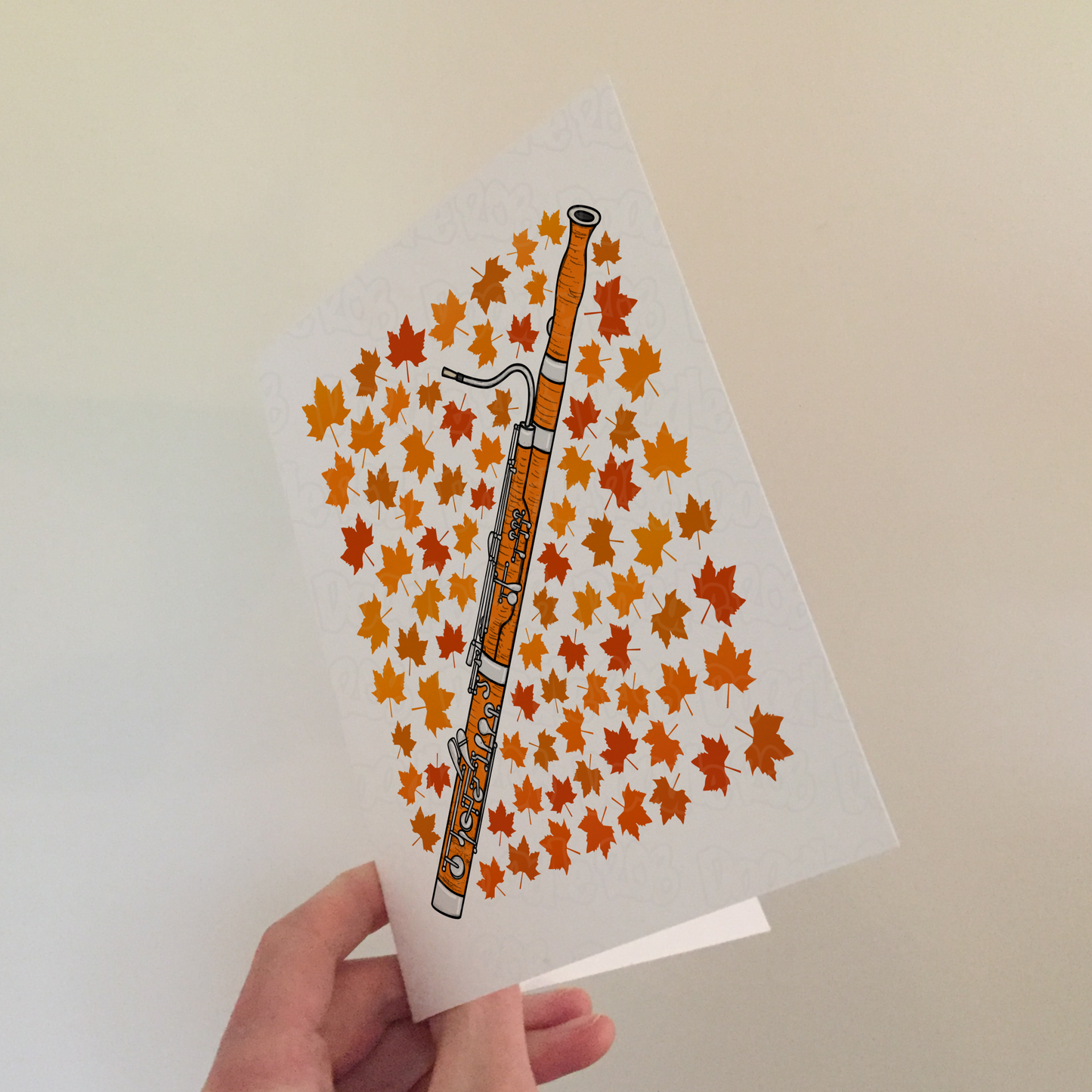 Bassoon Autumn Greeting Card - Bassoonist Woodwind Musician Card