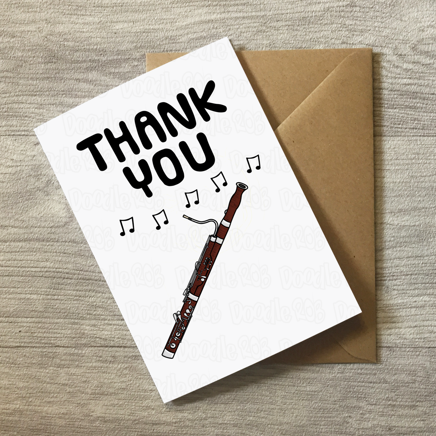 Bassoon Thank You Card - Bassoonist Woodwind Musician - Card For Music Teacher
