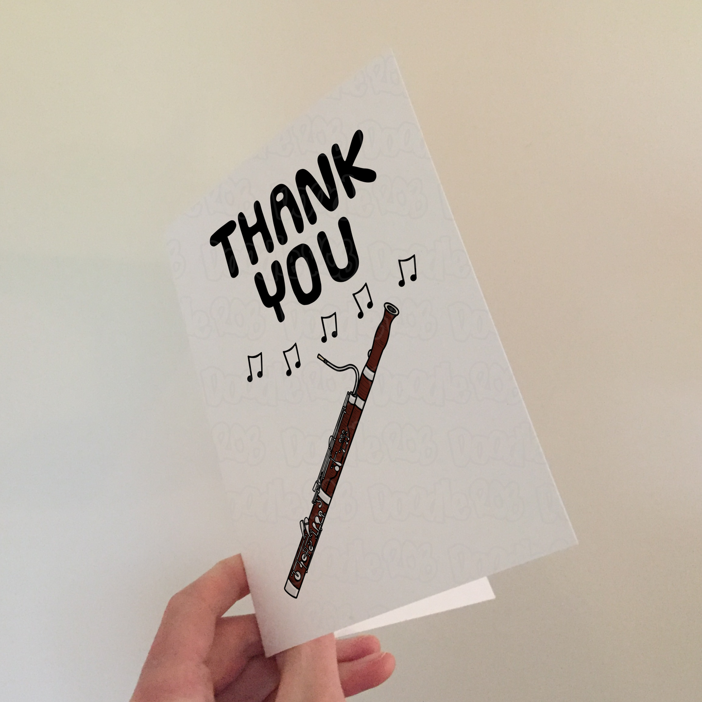 Bassoon Thank You Card - Bassoonist Woodwind Musician - Card For Music Teacher
