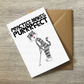 Cat Playing Golf Greeting Card (Putter) - Practice Makes Purrrfect - Funny Golfer Card