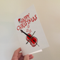 Cello Christmas Card (Santa Hat) - Cellist Xmas Card - String Musician Christmas Card