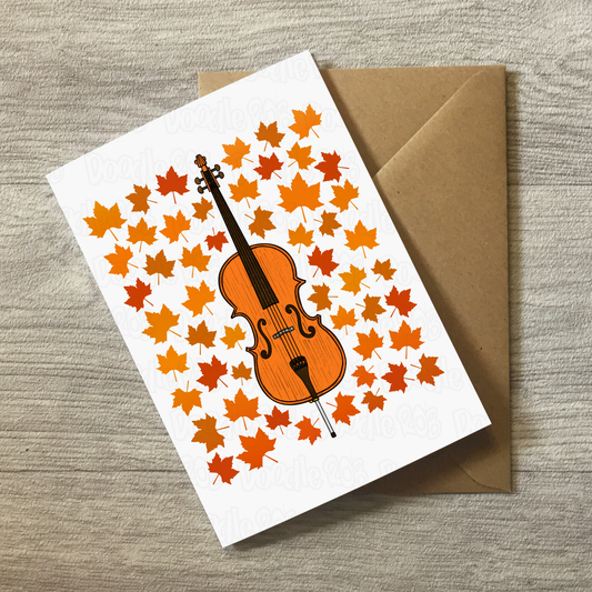 Cello Autumn Greeting Card - Cellist String Musician Card