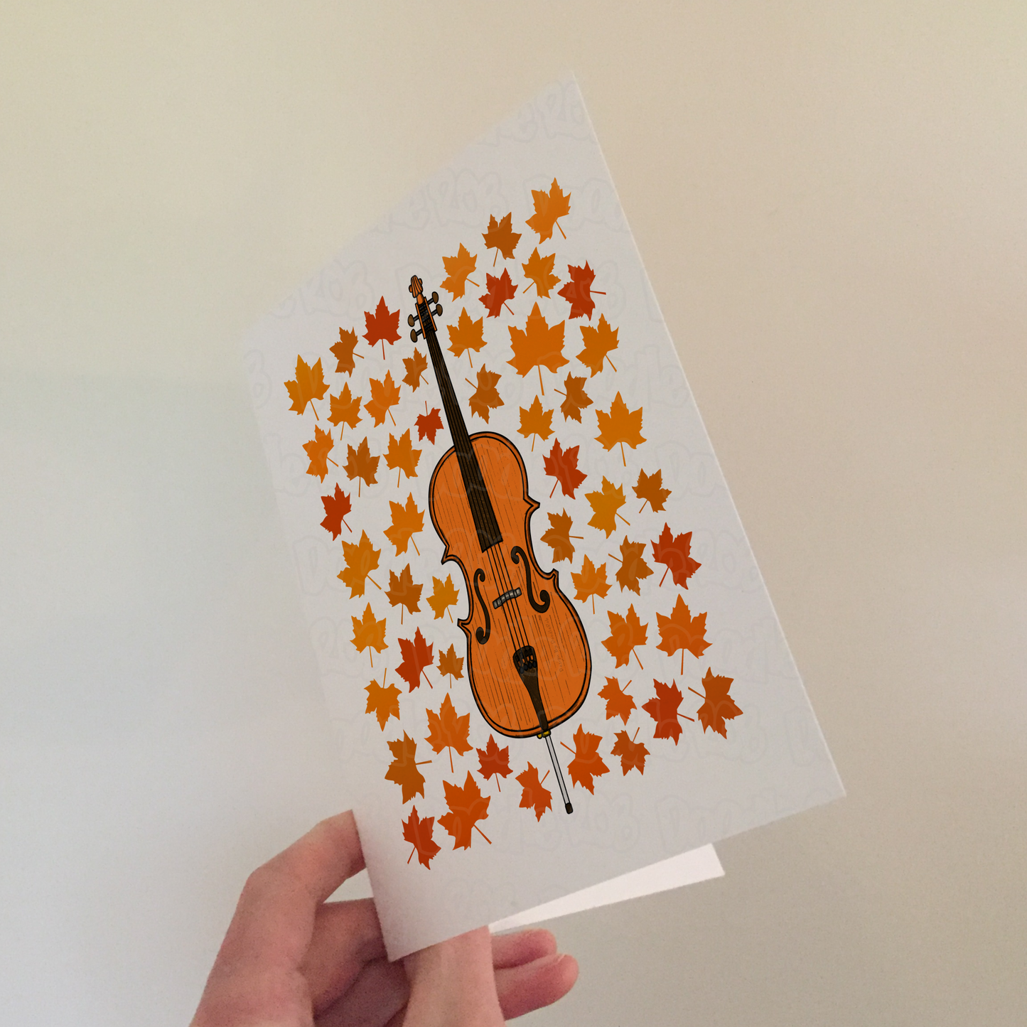 Cello Autumn Greeting Card - Cellist String Musician Card