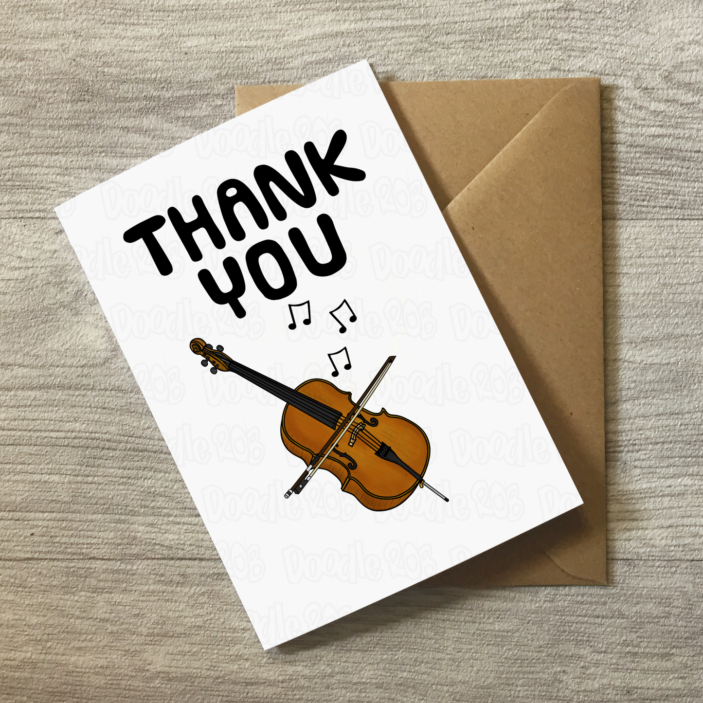 Cello Thank You Card - Cellist Musician - Card For Music Teacher
