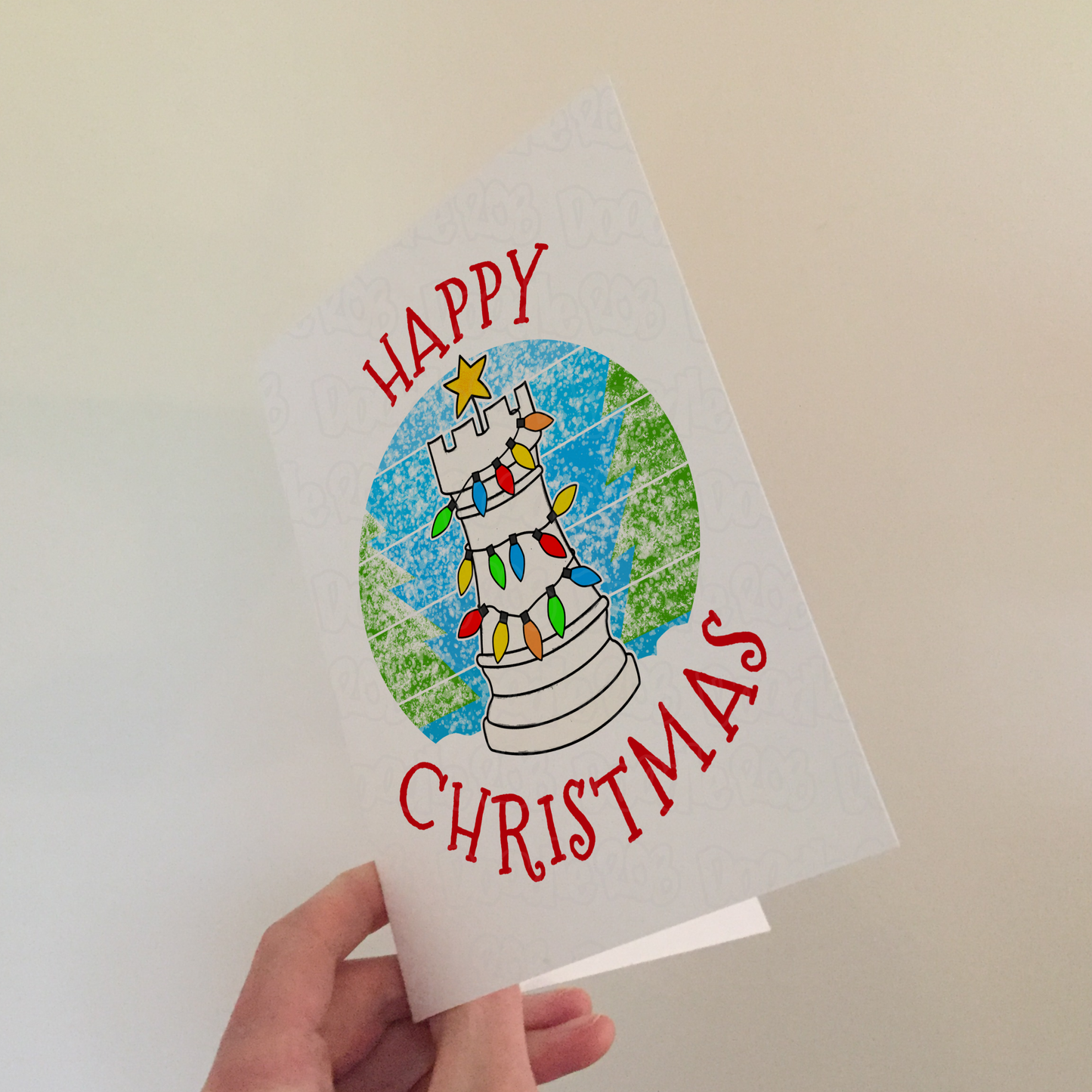 Chess Christmas Card - Chess Rook Greeting Card - Chess Player Xmas Card