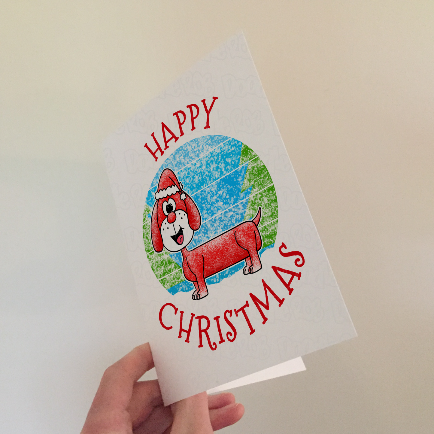 Dachshund Christmas Card - Dog Lover Xmas Card - Sausage Dog Greeting Card