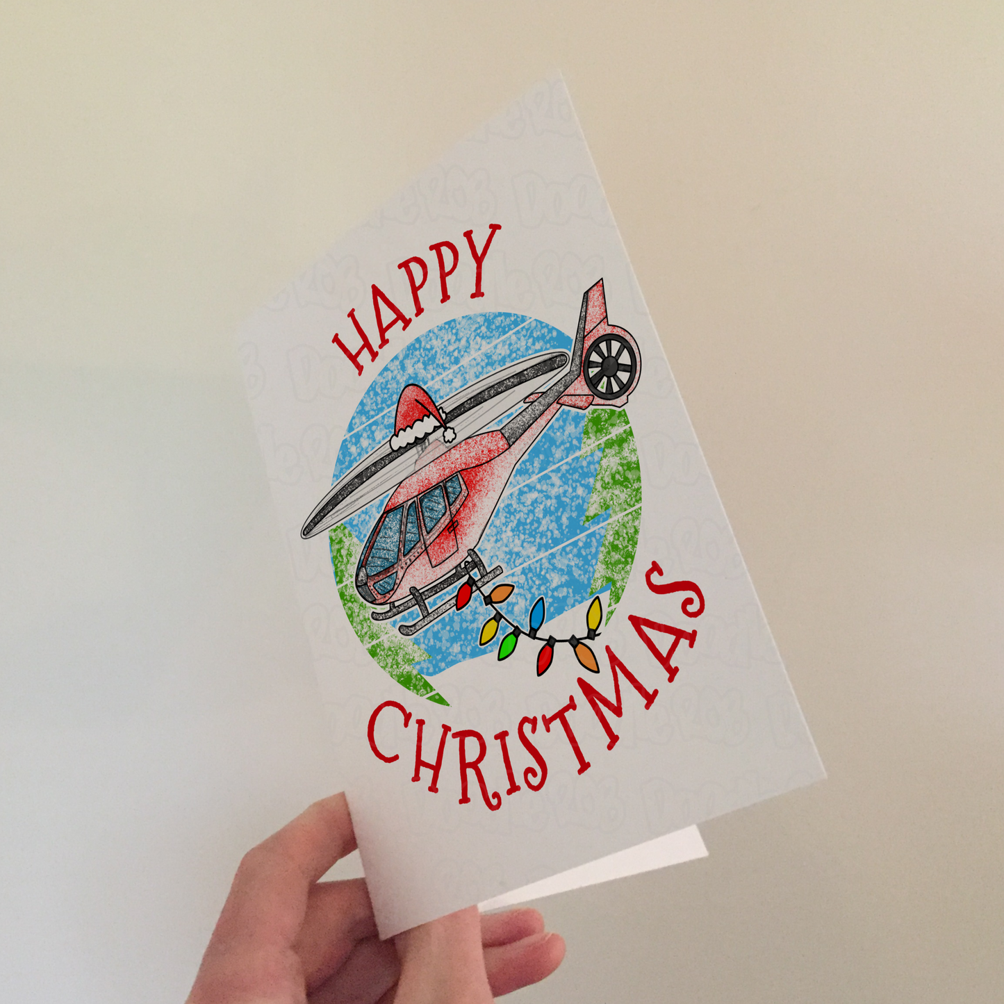 Helicopter Christmas Card - Xmas Card For Pilot - Aviation Enthusiast Christmas Card