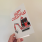 Christmas Digger Card - Construction Worker Xmas Card - Christmas Card For Boy