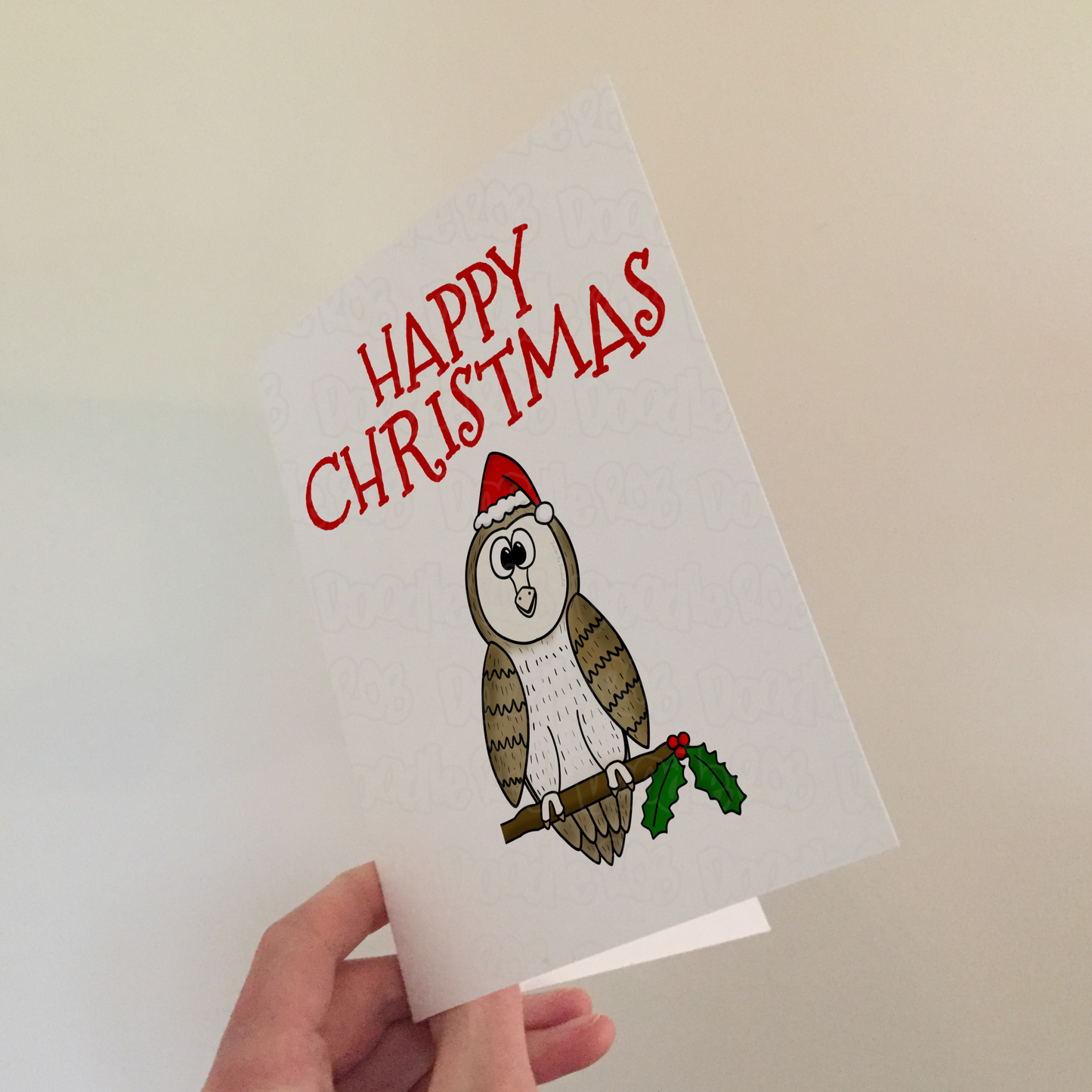 Owl Christmas Card - Bird Lover Xmas Card - Wildlife Christmas Card For Teacher