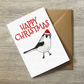 Long-Tailed Tit Bird Christmas Card - Bird Watcher Xmas Card