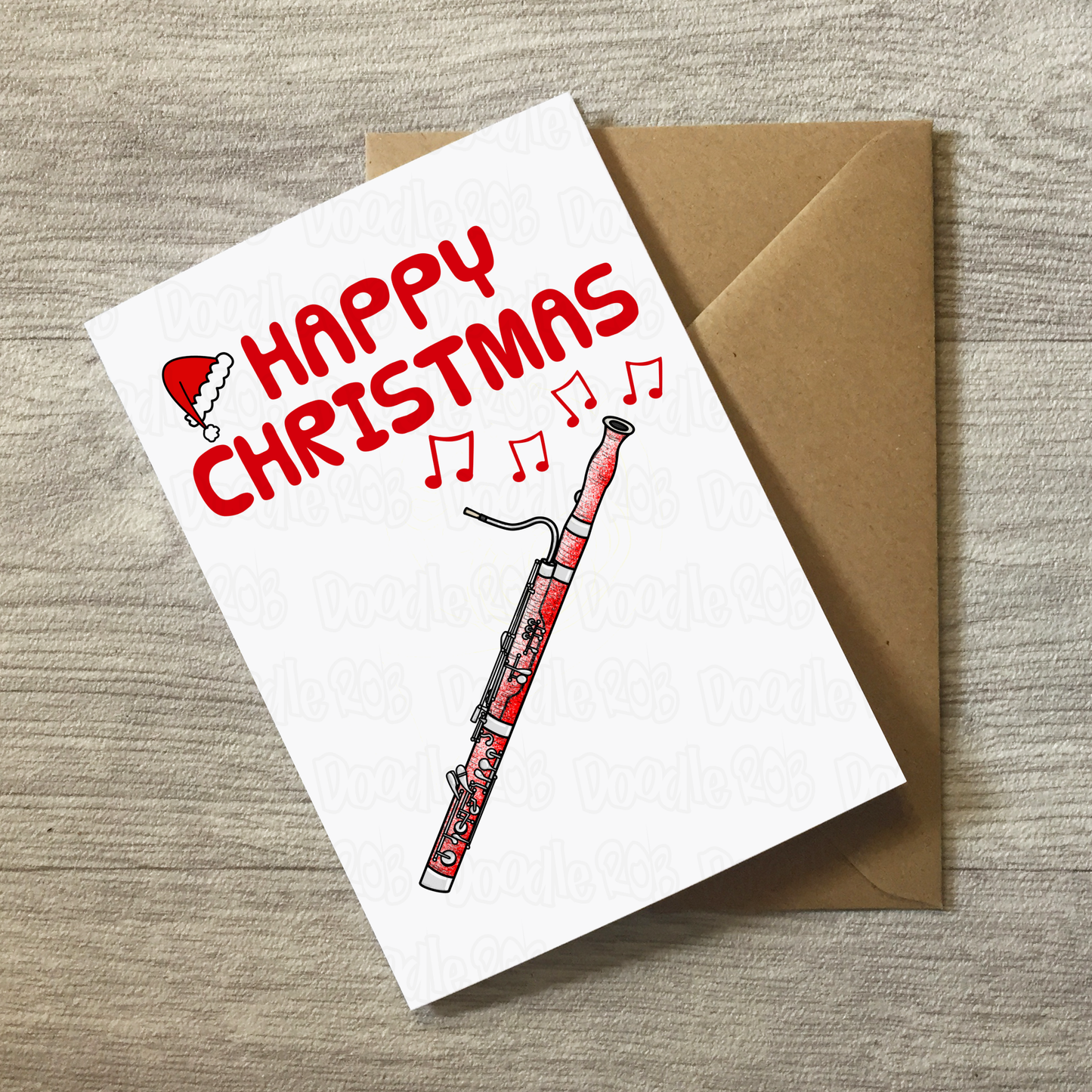 Bassoon Christmas Card - Bassoonist Xmas Card - Music Teacher Christmas Card