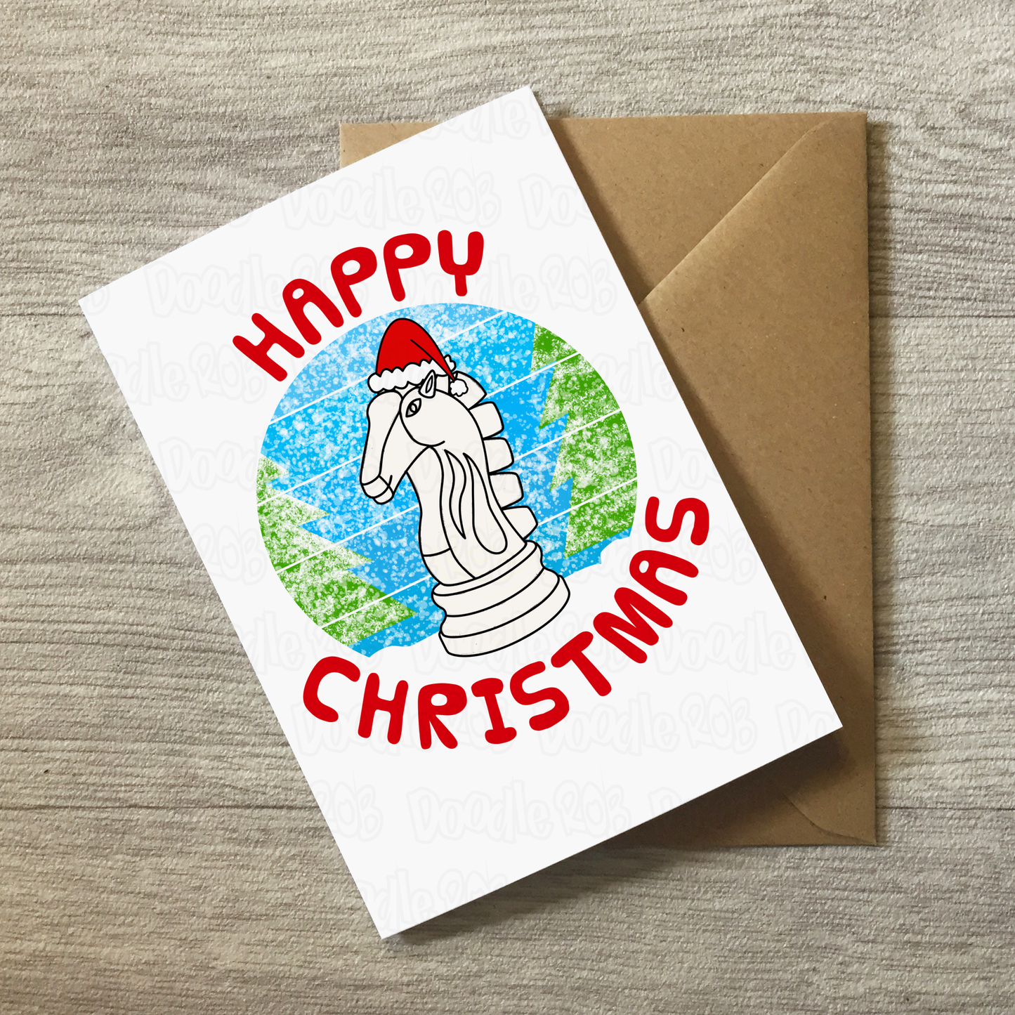 Chess Christmas Card - Chess Knight Greeting Card - Chess Player Xmas Card