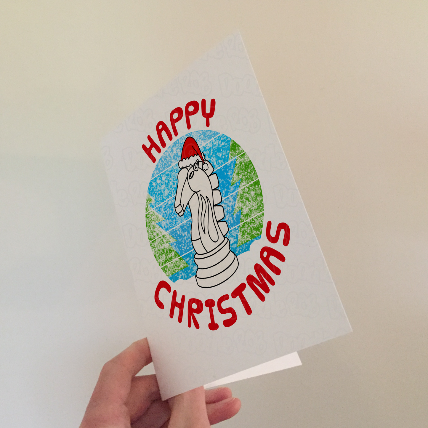 Chess Christmas Card - Chess Knight Greeting Card - Chess Player Xmas Card