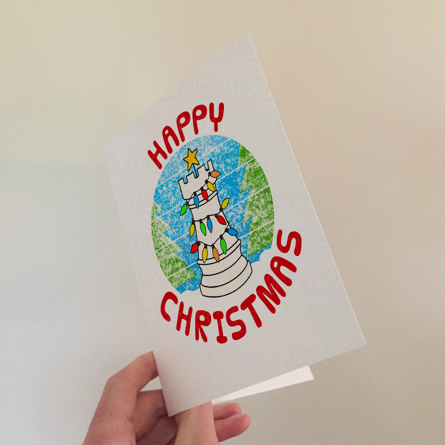 Chess Christmas Card - Chess Rook Greeting Card - Chess Player Xmas Card