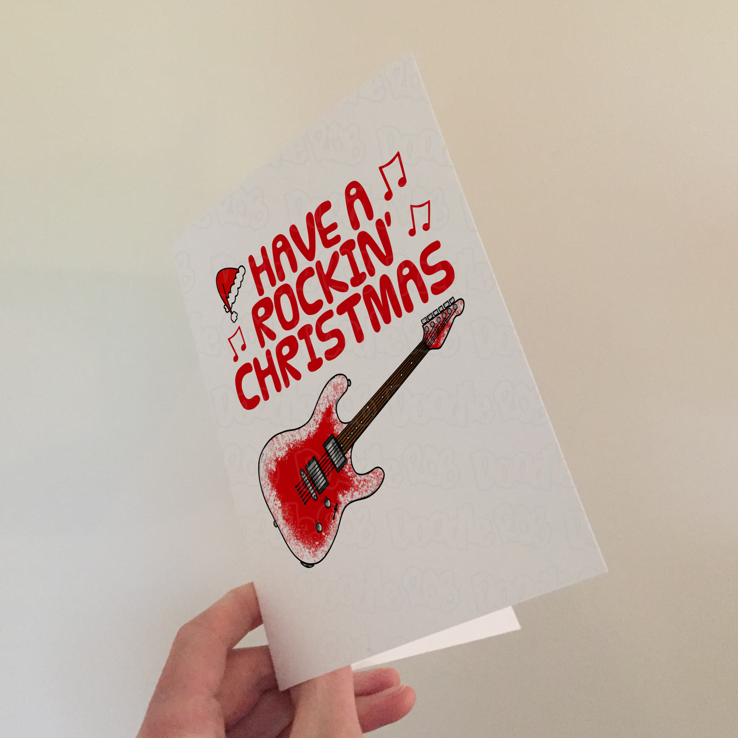 Guitarist Christmas Card - Electric Guitar Xmas Card - Musician Christmas Card