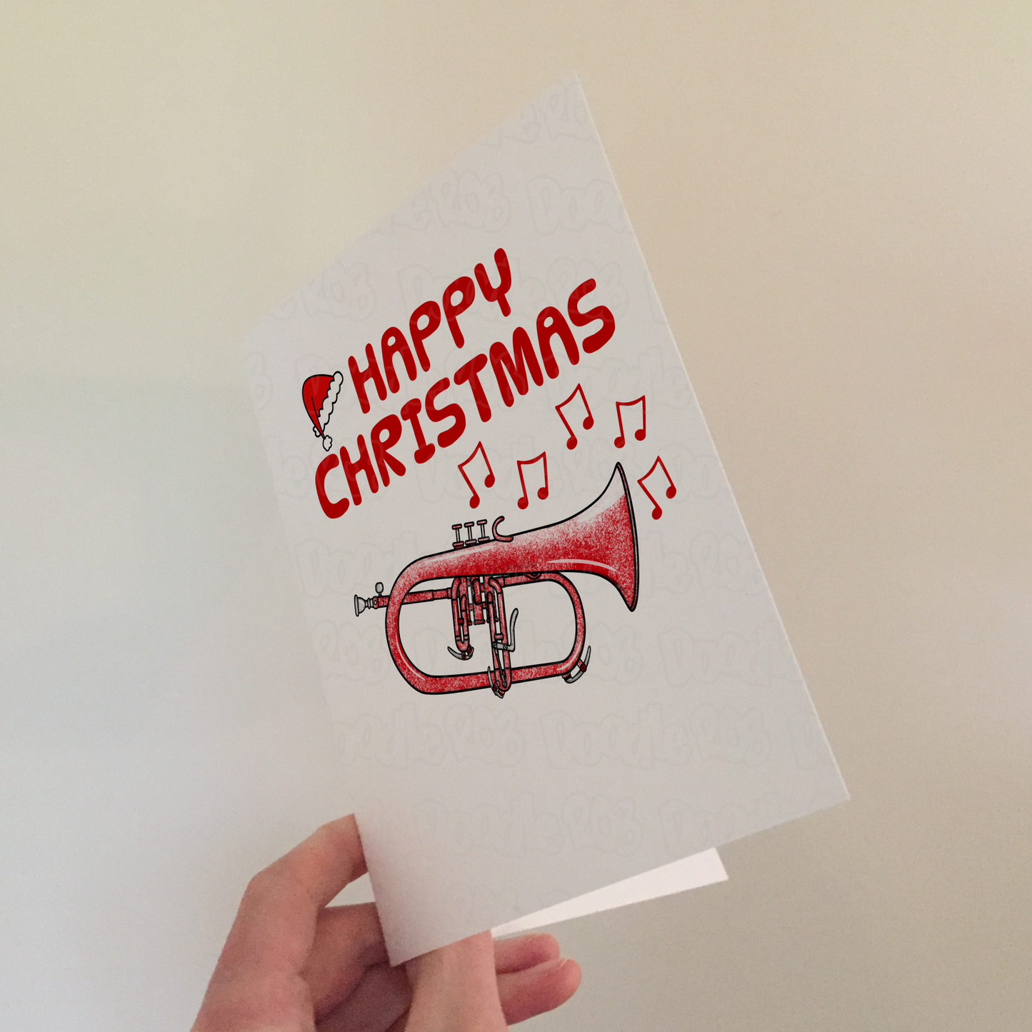 Flugelhorn Christmas Card - Horn Player Card - Brass Musician Xmas Card