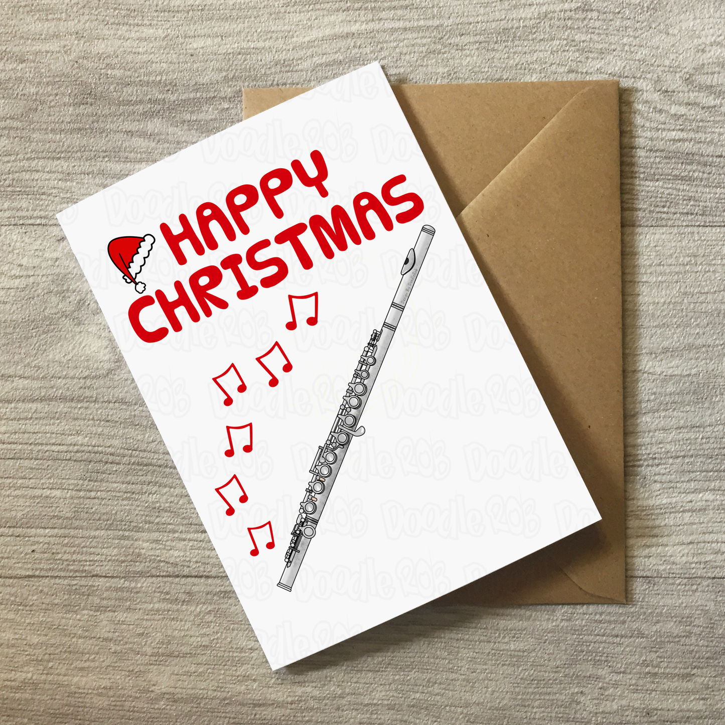 Flute Christmas Card - Flautist Xmas Card - Music Teacher Christmas Card