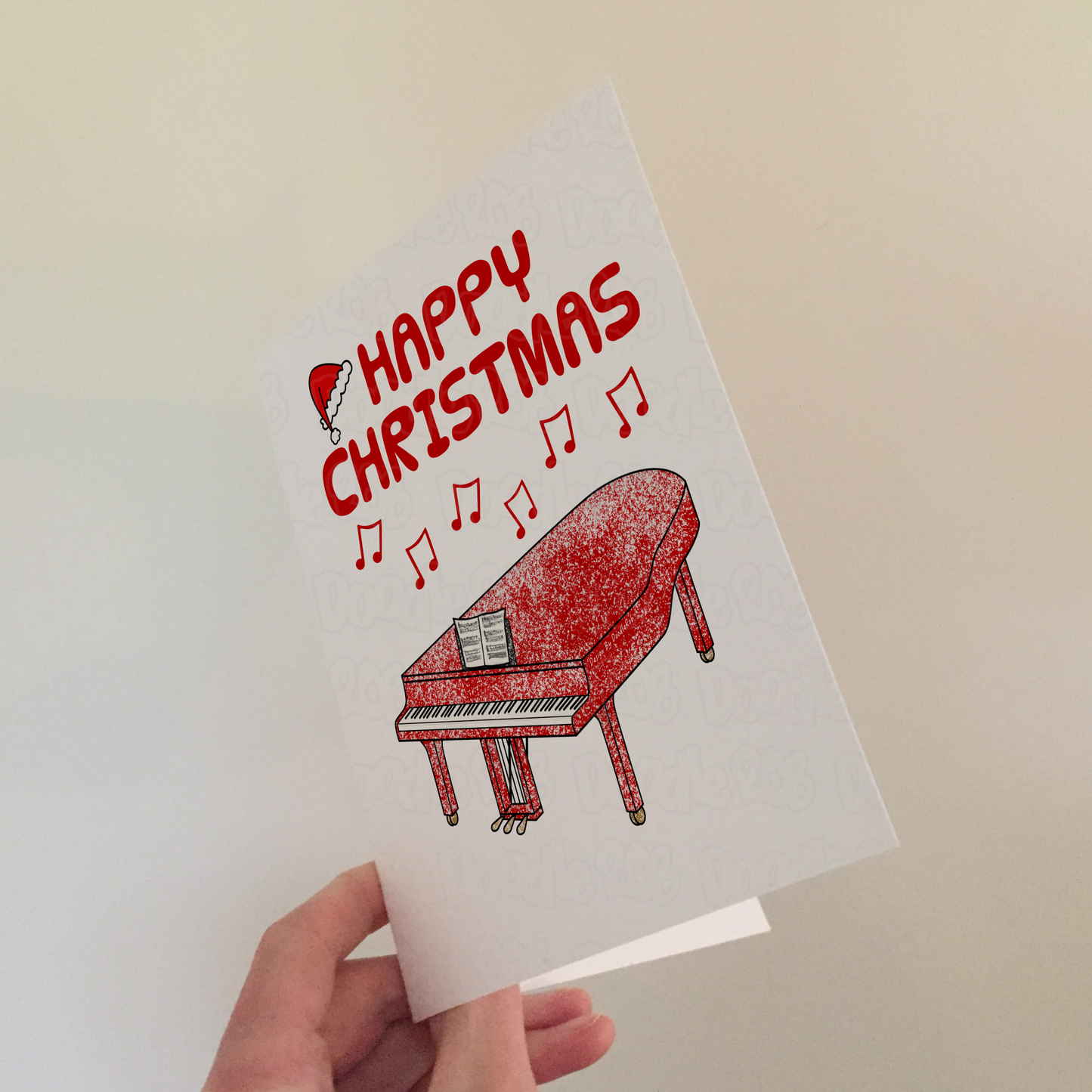 Grand Piano Christmas Card - Pianist Xmas Card - Music Teacher Christmas Card