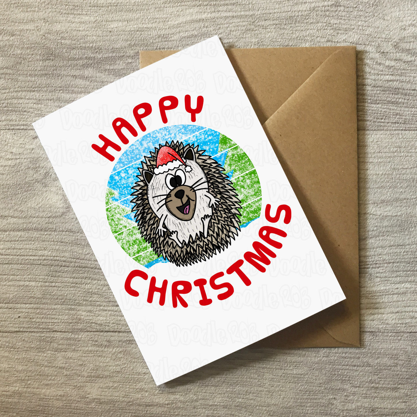 Hedgehog Christmas Card - Wildlife Lover Xmas Card - Nature Christmas Card