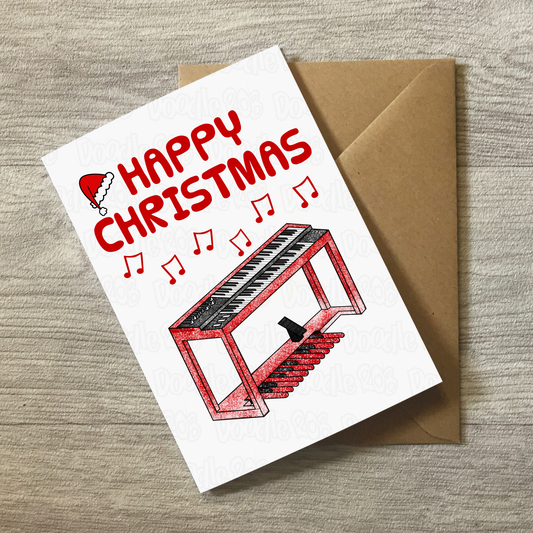 Jazz Organist Christmas Card - Organ Xmas Card - Organ Teacher Greeting Card