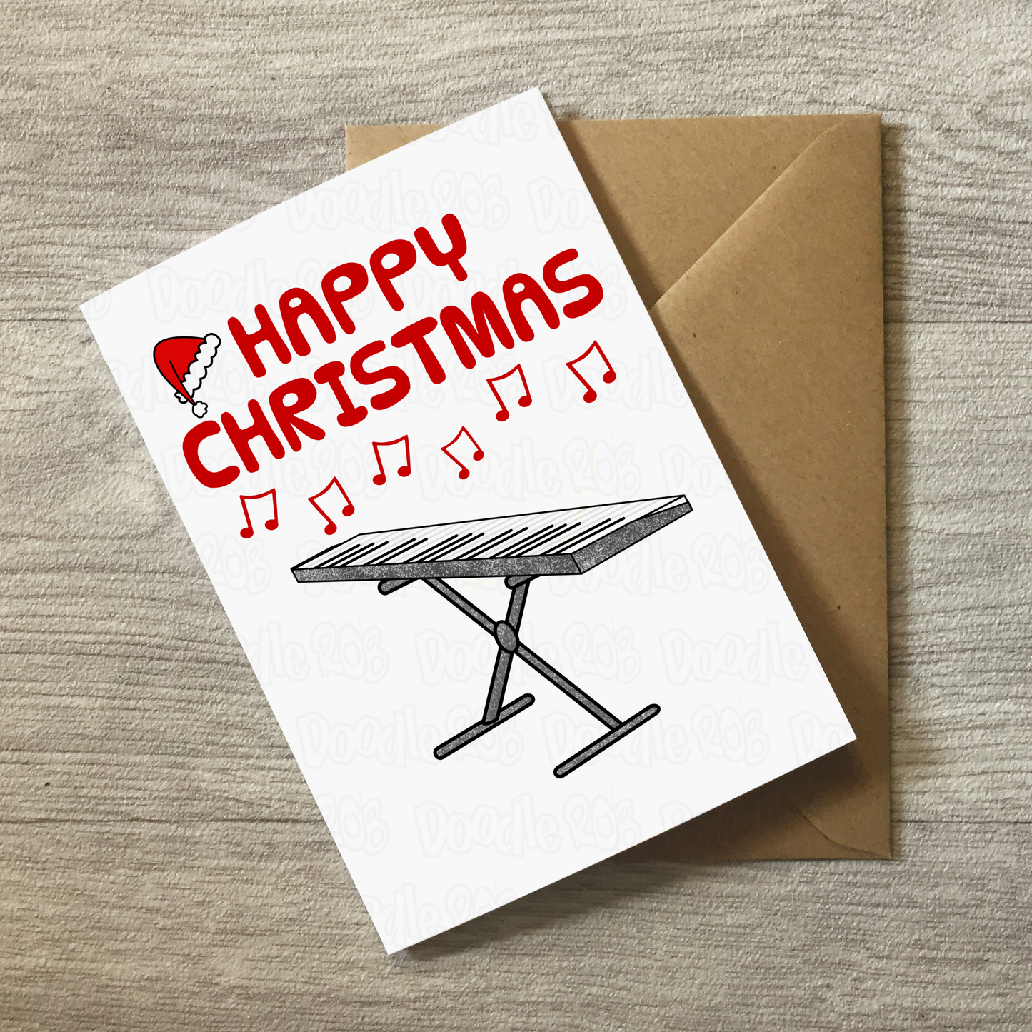 Keyboard Christmas Card - Xmas Card For Pianist - Musician Christmas Card