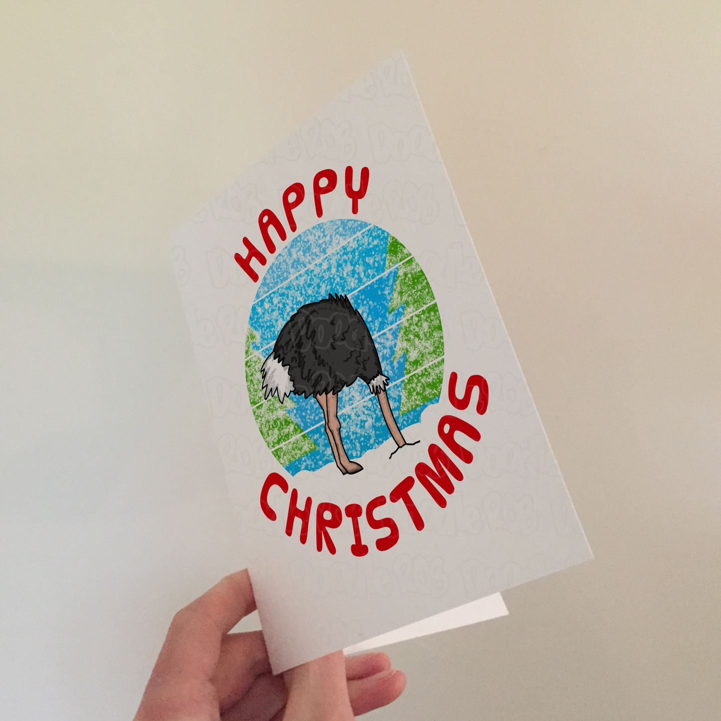 Ostrich Christmas Card - Funny Xmas Card - Sarcastic Christmas Card