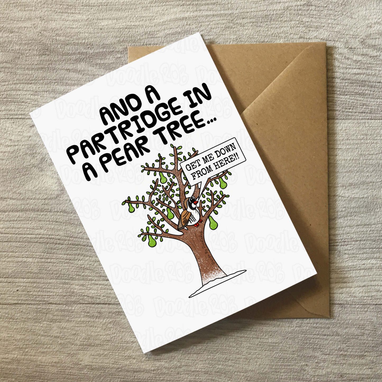 Partridge In A Pear Tree - Funny Christmas Card - Carol Singer Greeting Card