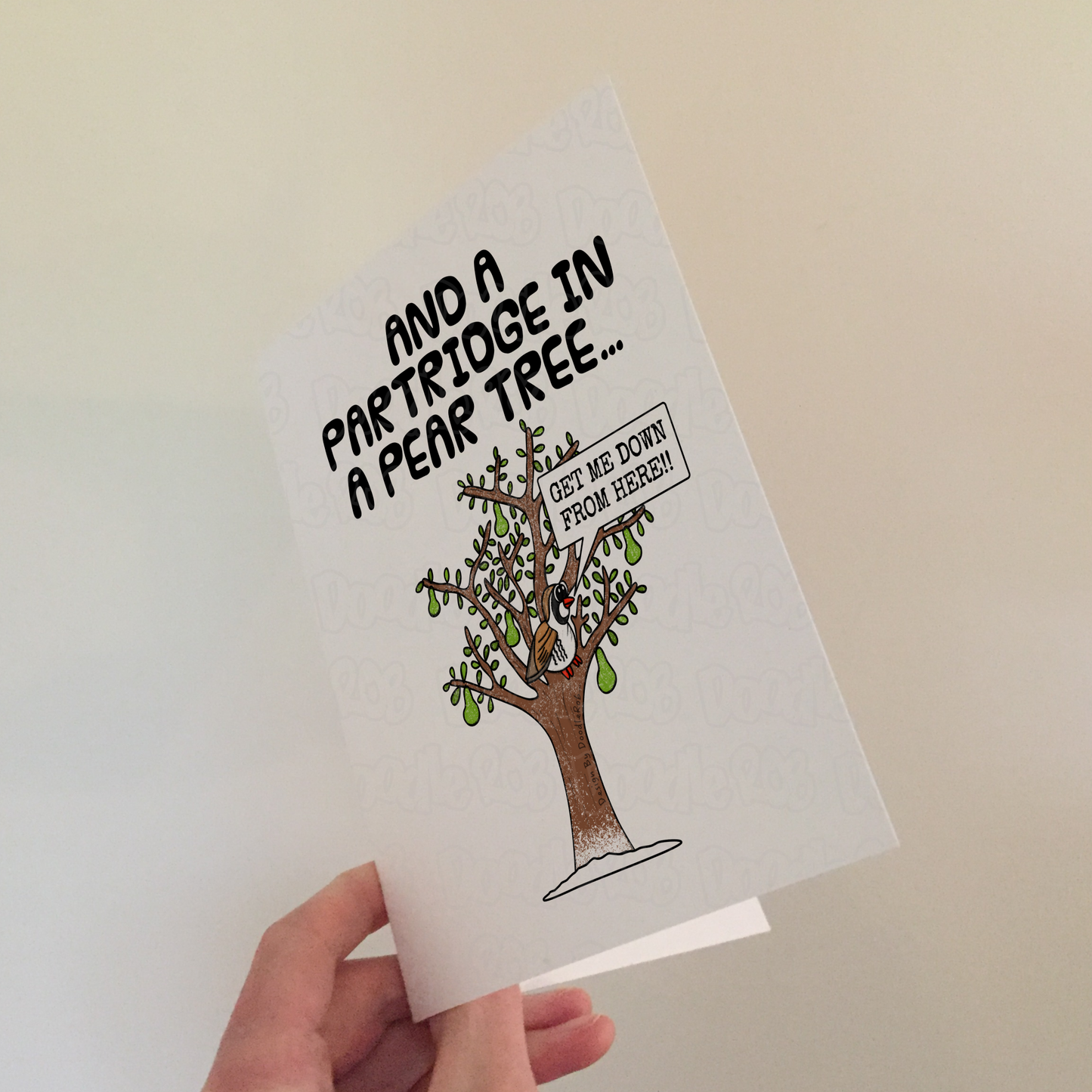 Partridge In A Pear Tree - Funny Christmas Card - Carol Singer Greeting Card