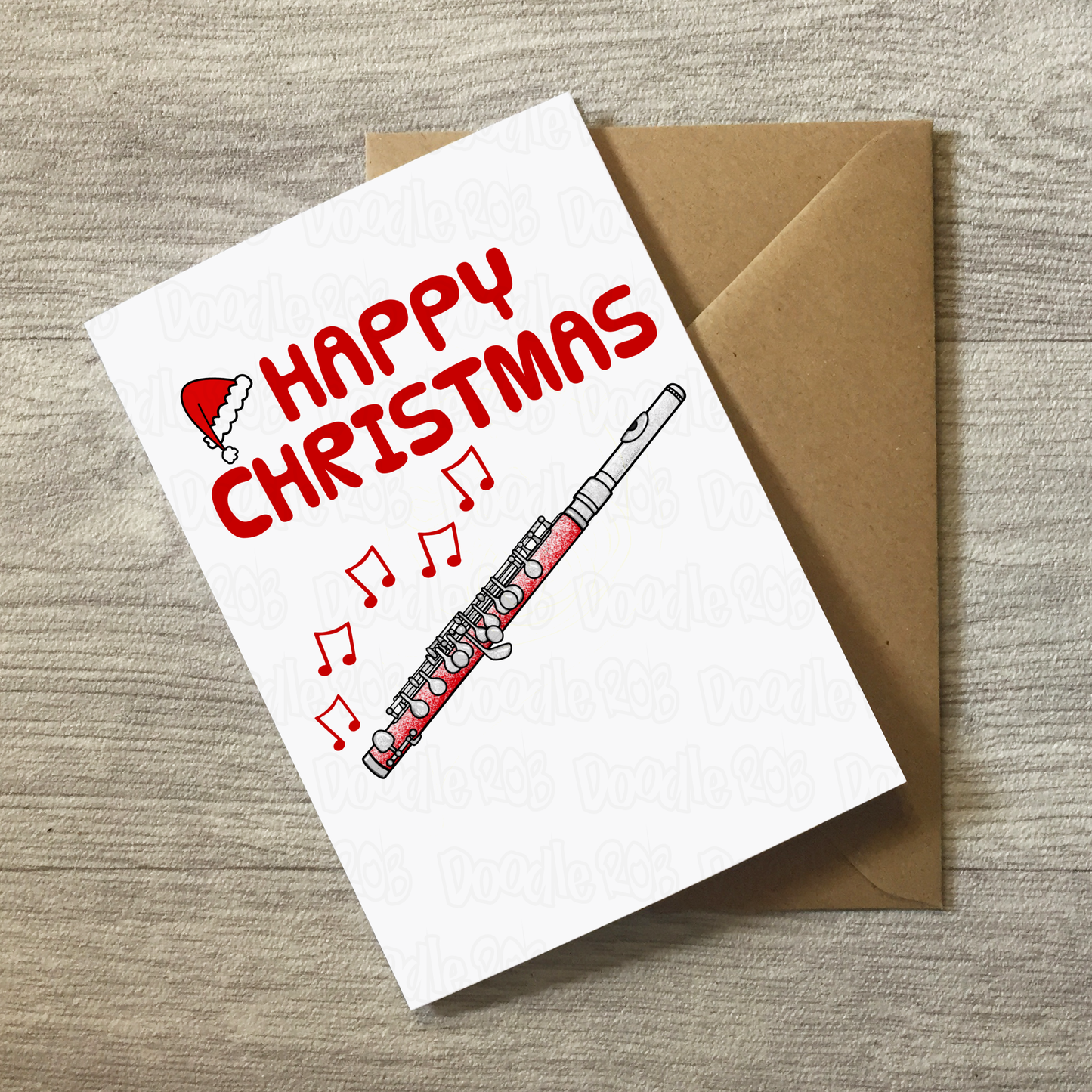 Piccolo Christmas Card - Piccoloist Xmas Card - Music Teacher Christmas Card