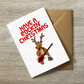 Bassist Christmas Card - Rudolf The Reindeer Playing Bass Guitar - Musician Xmas Card
