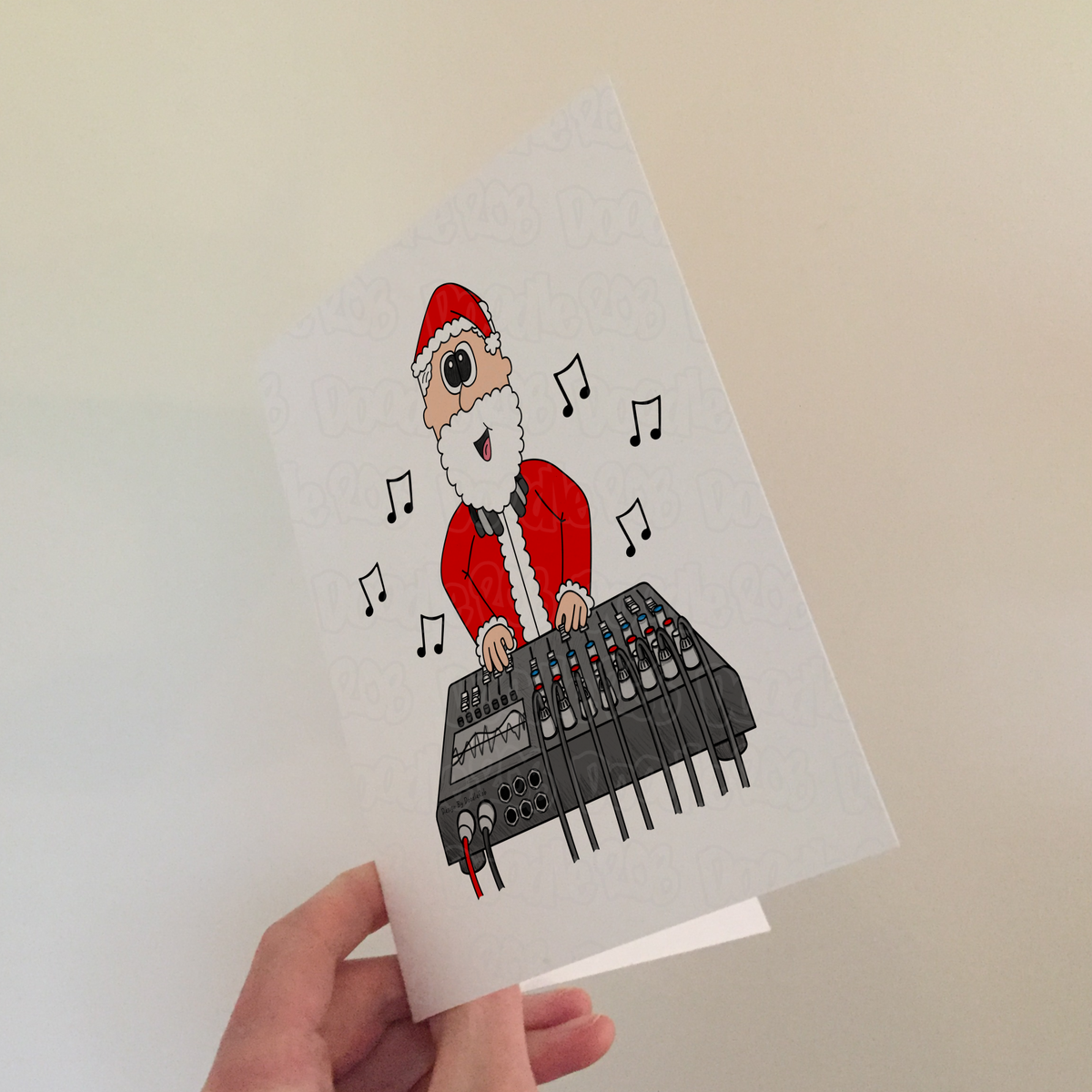 Sound Engineer Christmas Card - Santa Mixing Sound - Sound Guy Xmas Card