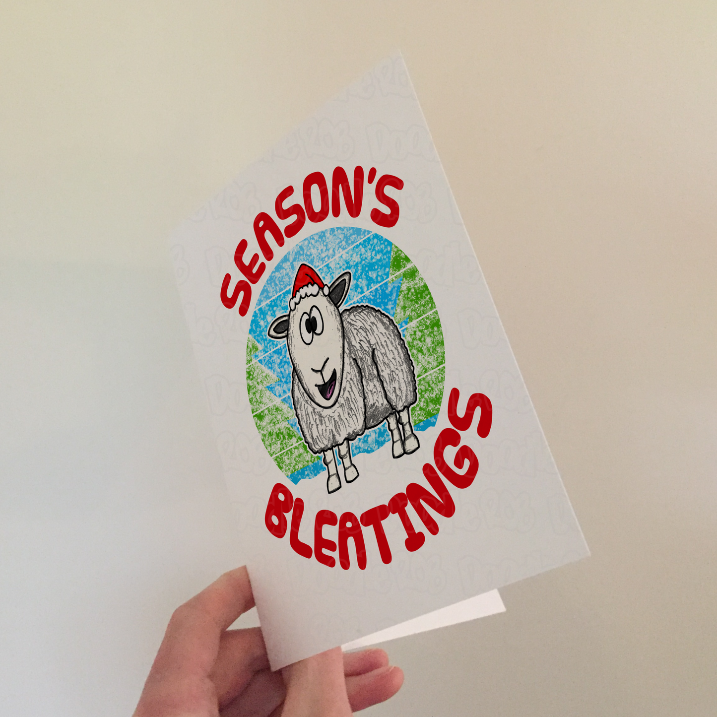 Sheep Christmas Card - Season's Bleatings - Funny Xmas Card For Farmer
