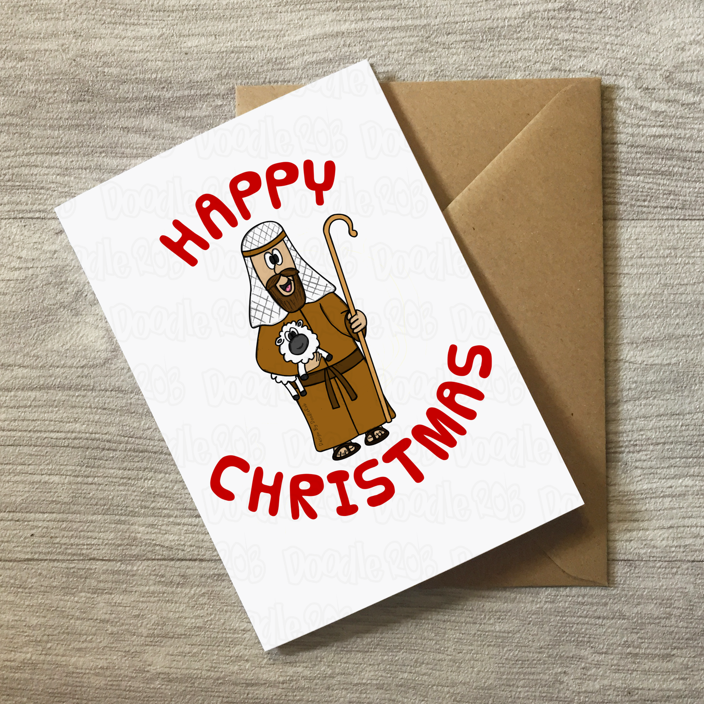 Christmas Shepherd Card - Nativity Card - Church Christmas Card