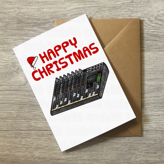 Sound Engineer Christmas Card - Sound Guy Xmas Card - Audio Engineer Greeting Card