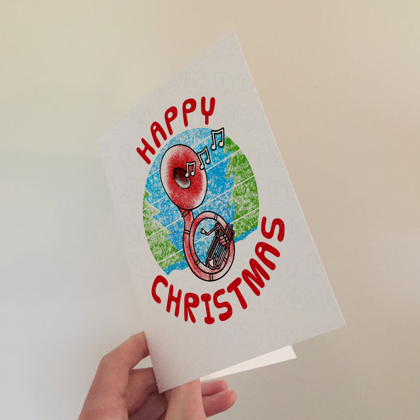Sousaphone Christmas Card - Sousaphonist Xmas Card - Brass Musician Christmas Card