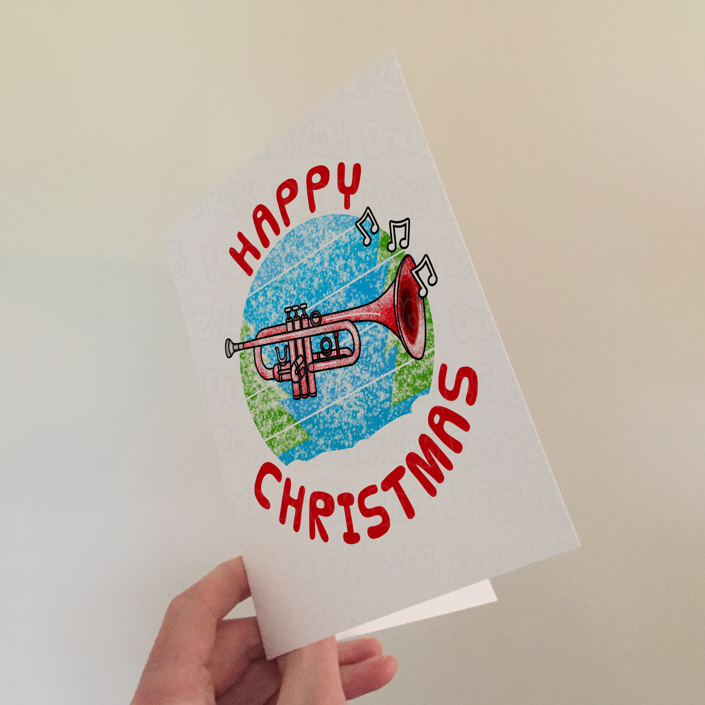 Trumpet Christmas Card - Trumpeter Xmas Card - Brass Musician Christmas Card
