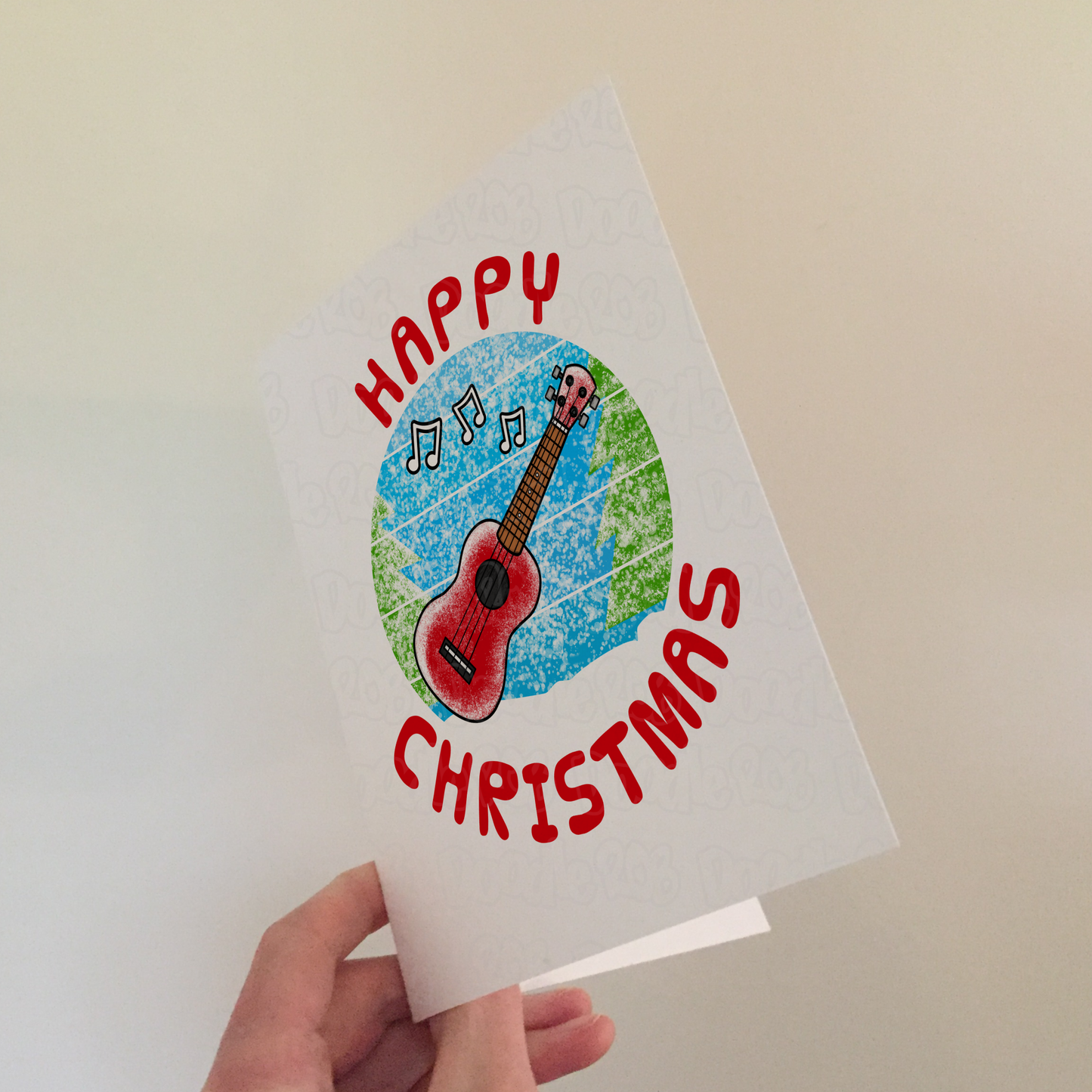 Ukulele Christmas Card - Uke Player Xmas Card - Music Teacher Christmas Card