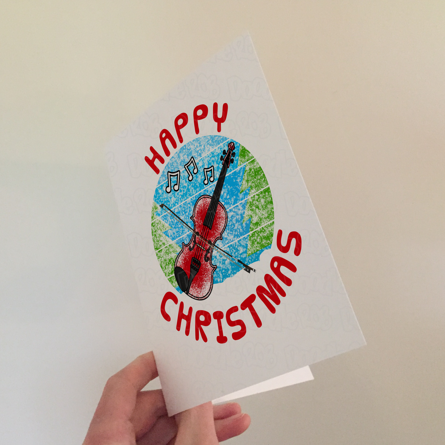 Violin Christmas Card - Violinist Xmas Card - Music Teacher Christmas Card