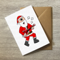 Mandolin Christmas Card - Santa Playing Mandolin - Mandolinist Folk Musician Xmas Card