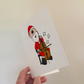 Santa Playing Cello Christmas Card - Cellist String Musician Xmas Card