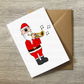 Santa Playing Cornet Christmas Card - Cornetist Xmas Card - Brass Musician Christmas Card