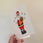 French Horn Christmas Card - Santa Playing French Horn - Brass Musician Xmas Card