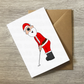 Golf Christmas Card - Santa Playing Golf (Putter) - Golfer Xmas Card
